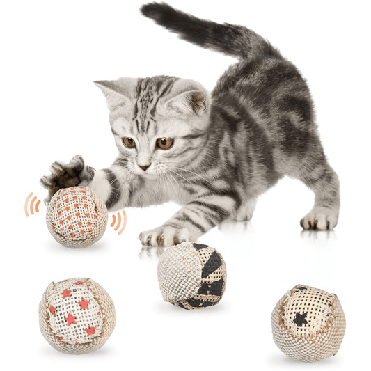 Interactive Rattle Ball Cat Toy – Chew & Play [4 pack]