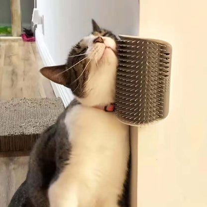 Cat Corner Scratcher & Massager Brush